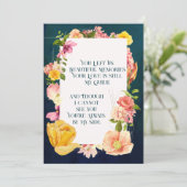 青色水彩葬儀プログラム鮮やかフローラ 招待状 (スタンド正面)