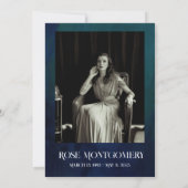 青色水彩葬儀プログラム鮮やかフローラ 招待状 (裏面)