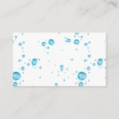 青色水滴パターンデザイン洗浄業務 名刺 (裏面)