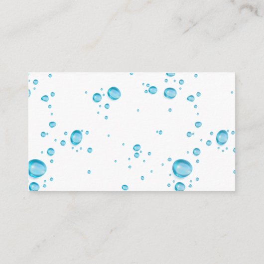 青色水滴パターンデザイン洗浄業務 名刺 (裏面)
