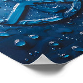 青色水滴平和シンボルポスター ポスター (角)