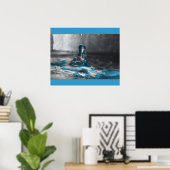 青色水滴 ポスター (ホームオフィス)