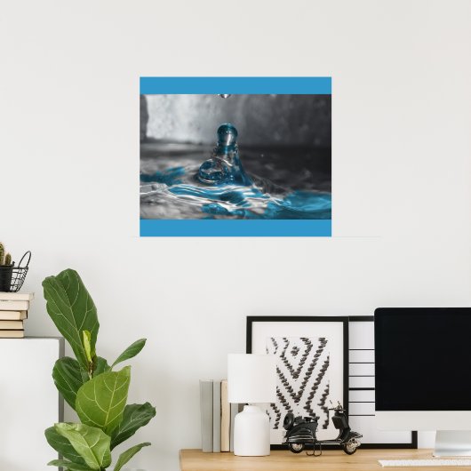 青色水滴 ポスター (ホームオフィス)
