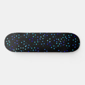 青色水玉模様ブラック銀河系宇宙パタカラフルーン スケートボード (横)