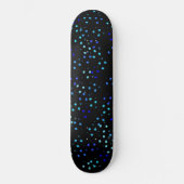 青色水玉模様ブラック銀河系宇宙パタカラフルーン スケートボード (正面)