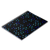 青色水玉模様ブラック銀河系宇宙パタカラフルーン ノートブック (左側)