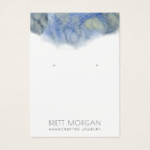 青色水色インクイヤリングジュエリー表示カード (正面)