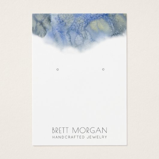 青色水色インクイヤリングジュエリー表示カード (正面)
