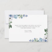 青色水色フローラ結婚サンキューカード サンキューカード (裏面)