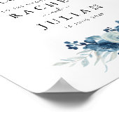 青色水色フローラ結婚徴候 ポスター (角)