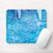 青色水色抽象芸術 マウスパッド (マウス)