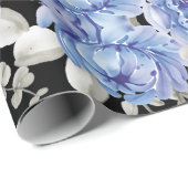 青色水色植物性スケッチヴィンテージ ユニーク ラッピングペーパー (ロールコーナー)