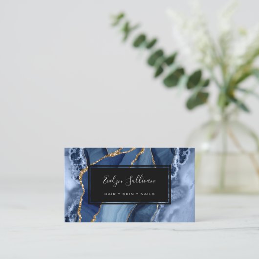 青色水色灰 名刺 (スタンド正面)