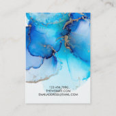 青色水色金ゴールドイヤリングディスプレイカード 名刺 (裏面)