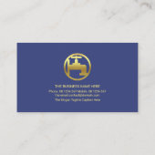 青色水道グランジ金ゴールド水栓フレーム、給排水衛生設備 名刺 (裏面)