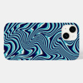 青色流体のマーブ絵画リング Case-Mate iPhoneケース (裏面 (横))