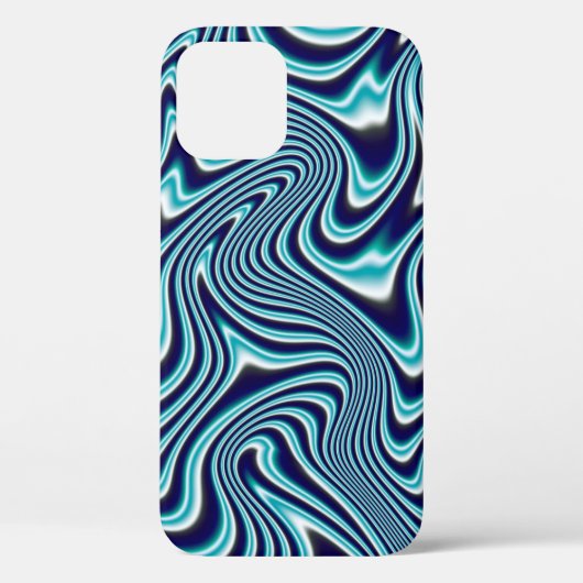 青色流体のマーブ絵画リング Case-Mate iPhoneケース (裏面)