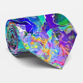 青色流体抽象芸術ろうけつ染めインク染料 ネクタイ (ロール)