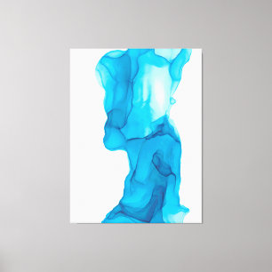 青色海水抽象芸術4322アルコモダンールインク キャンバスプリント