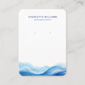 青色海波ジュエリー表示カード 名刺 (正面)