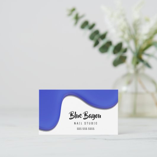 青色液体ネイルサロン 名刺 (スタンド正面)