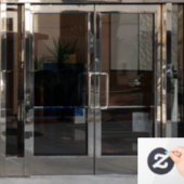 青色液体抽象芸術パターン ウィンドウサイン (オフィスドア)