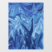 青色液体抽象芸術パターン ウィンドウサイン (シート)