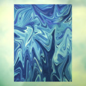 青色液体抽象芸術パターン ウィンドウサイン (シート3)