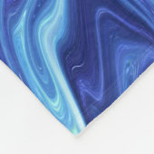 青色液体抽象芸術パターン フリースブランケット (角)