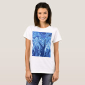 青色液体抽象芸術パターン Tシャツ (正面フル)