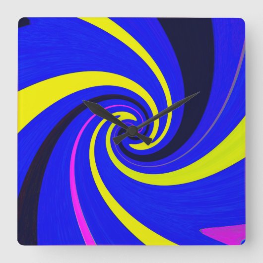 青色渦 スクエア壁時計 (正面)