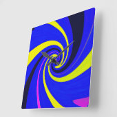 青色渦 スクエア壁時計 (傾斜)