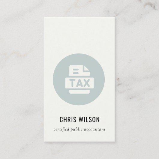 青色灰色のモダン納税申告書エージェントの作成者アイコン 名刺 (正面)