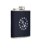 青色炭素繊維クロムヨット航海のフラグプリント フラスク (右)