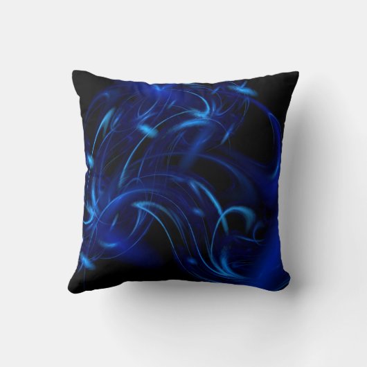 青色煙フラクタル クッション (裏面)