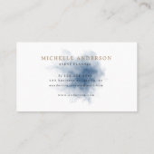 青色煙効果ダブルモノグラム名刺 名刺 (裏面)