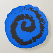 青色王室のスパイラルラウンド装飾用クッション ラウンドクッション (裏面)
