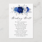 青色王室の白シルバーメタリック良好な願い エンクロージャーカード (正面)