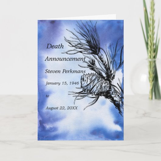 青色男性の死亡発表 カード (正面)