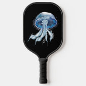 青色発光クラゲ ピックルボールラケット (正面)
