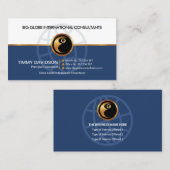 青色白層金ゴールド線トレーやる気を起こさせるナー 名刺 (正面/裏面)