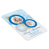 青色白色ダブルフォトクリスマスオーナメントマグネット マグネット (右側)