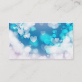 青色白色ハート層《写真》ぼけ味デジタル壁紙 名刺 (裏面)