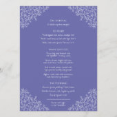 青色白葉スケッチモノグラム結婚ス メニュー (裏面)