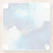 青色白金ゴールド注入 ガラスコースター (裏面)