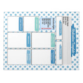 青色看護学生投薬テンプレート ノートパッド (正面)