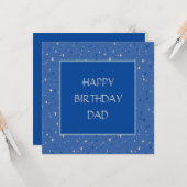青色紙吹雪おもしろいハッピーバースデーパパ カード (正面/裏面インサイチュ)