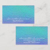 青色紫色の虹色ホログラフィックモダン 名刺 (正面/裏面)