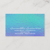 青色紫色の虹色ホログラフィックモダン 名刺 (裏面)