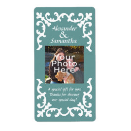 青色結婚のギフト又は好意ラベル ラベル